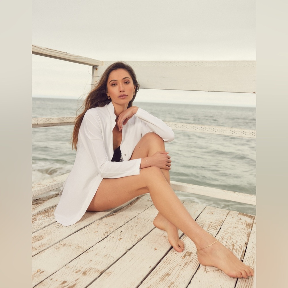 Aday Something Borrowed White Button Up Boyfriend… - image 3